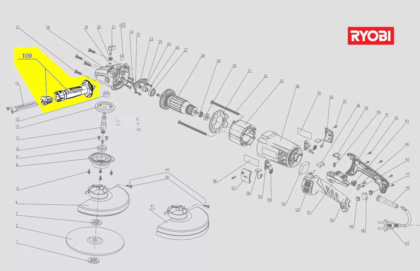 poignée supplémentaire réf. 5131033250 Ryobi
